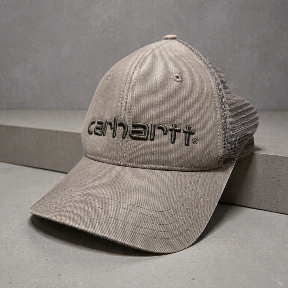 Carhartt Dark Taupe Mesh-Back Trucker Style Cap Hat